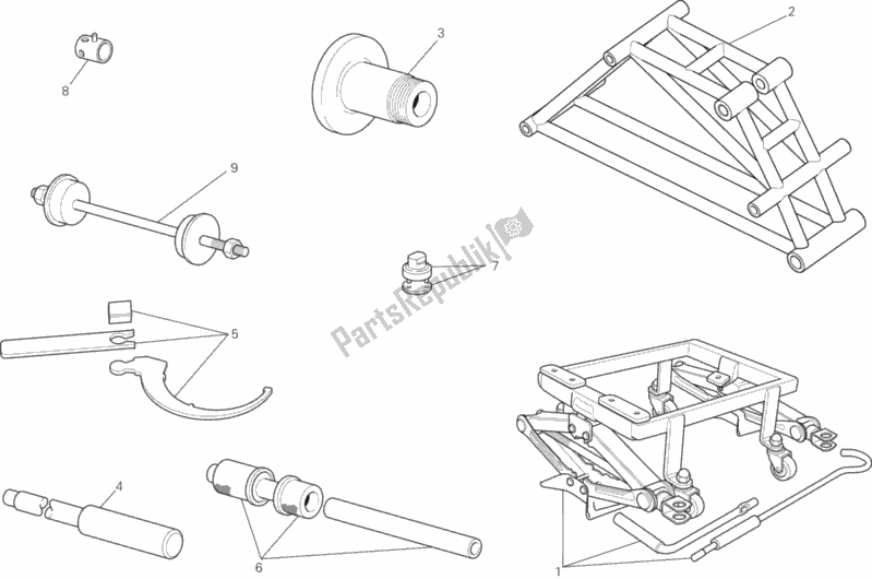 Tutte le parti per il Strumenti Di Servizio Per Officina (telaio) del Ducati Supersport S 937 2017